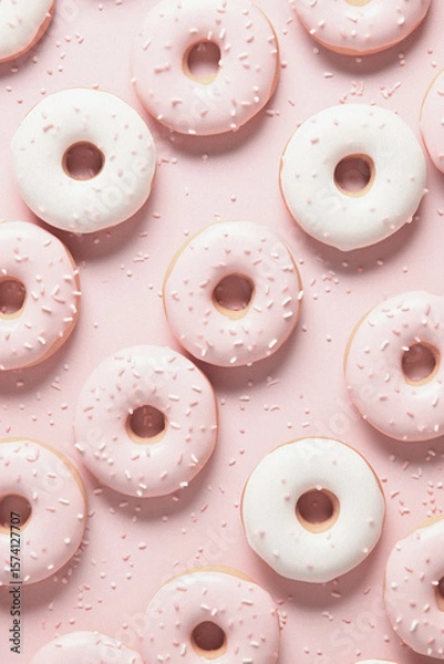 Fototapeta Pink donut background