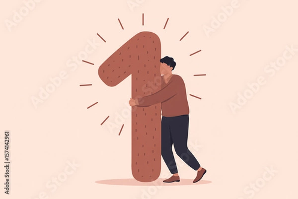Obraz Hugging One A Minimalist Moment of Self-Value (1)