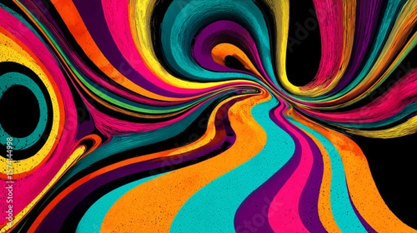 Fototapeta サイケデリックなヴィンテージカラーグラフィック