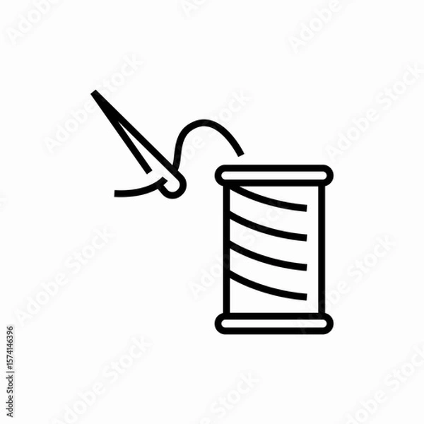 Obraz thread needle sewing icon vector sign