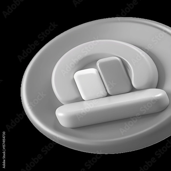 Fototapeta Captivating Abstract 3D Render: Circular Design with Graphic Elements 3D icon high quality resolution