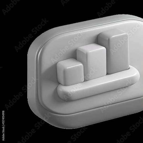 Fototapeta 3D Minimalist Chart Icon: Data Visualization Element 3D icon high quality resolution