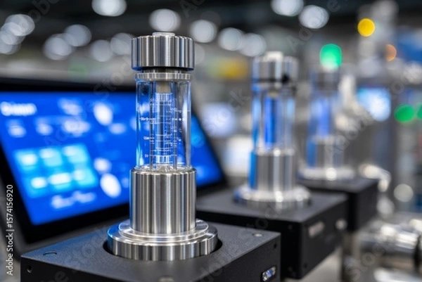 Fototapeta High-tech laboratory equipment with digital displays and precision instruments