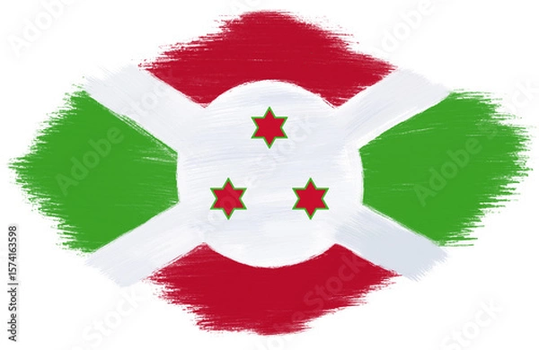 Obraz burundi flag with paint strokes