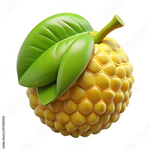 Fototapeta Vibrant Cherimoya: 3D Render of Exotic Fruit 3D icon high quality resolution
