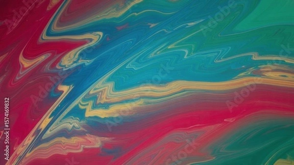 Obraz Abstract colorful watercolor background with a vibrant blend of blue and sea-like textures, illustrating an artistic and bright wave pattern