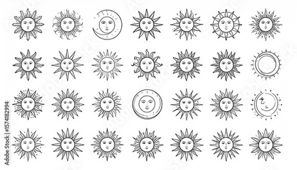 Fototapeta Celestial symbols collection