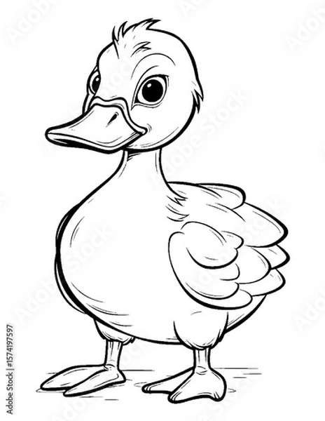 Fototapeta cute duck coloring pages