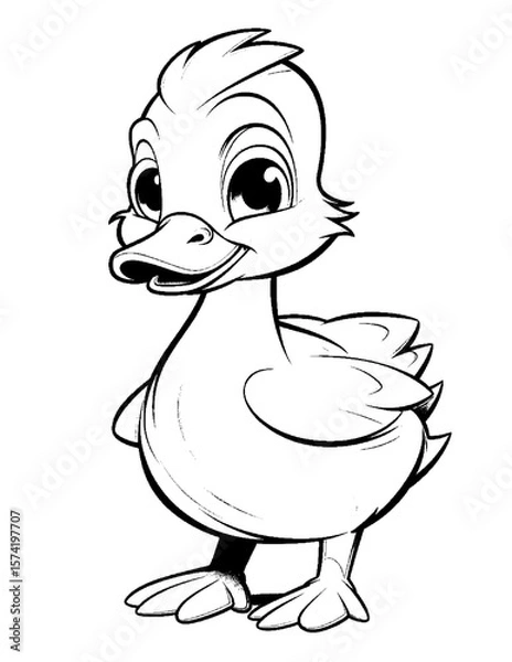 Fototapeta cute duck coloring pages