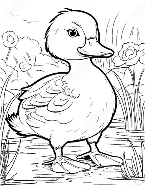 Fototapeta cute duck coloring pages