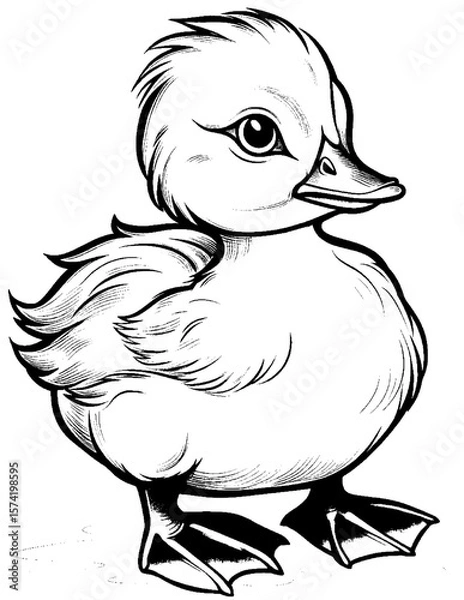 Fototapeta cute duck coloring pages