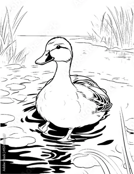 Fototapeta cute duck coloring pages