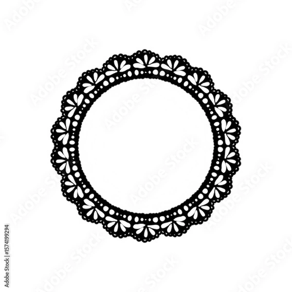 Fototapeta 繊細でかわいい円形レースのイラスト