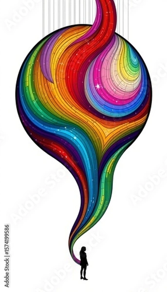 Fototapeta create an abstract image with a gradient background featuring curved lines that resemble visual wave pools
