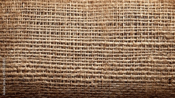 Fototapeta Woven jute threads form a rich texture
