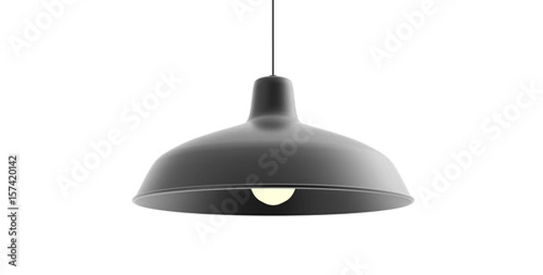 Obraz Isolated black shiny pendant lamp 3d illustration concept