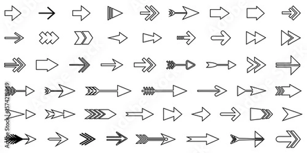 Obraz arrow icon set, arrow vector, modern simple arrow sign vector illustration