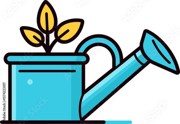 Fototapeta Watering Can with Sprout: Nurturing Growth in a Garden Icon
