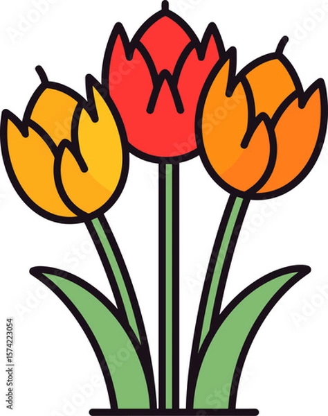 Fototapeta Vibrant Tulips: A Burst of Spring Color