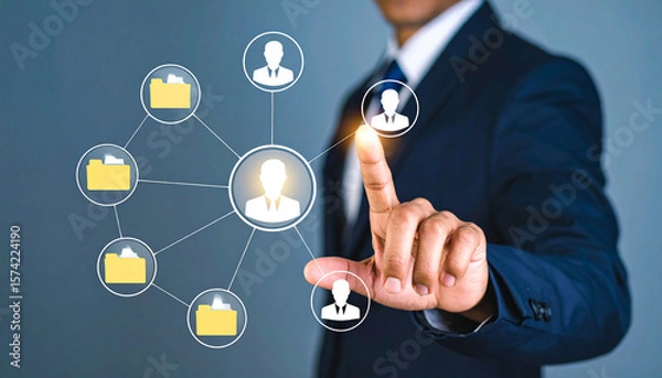 Obraz HR professionals using digital tools to evaluate talent. Recruitment and Workforce Screening. Hiring Decisions