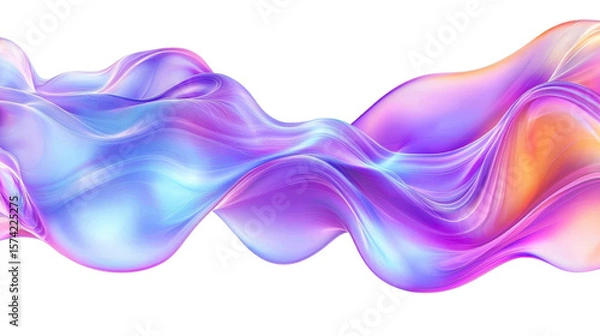 Fototapeta abstract colorful wave, transparent background