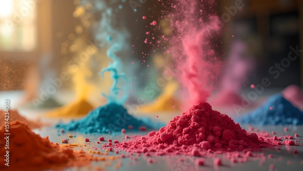 Fototapeta Vibrant explosion of colors, a mesmerizing dance of hues creating an artistic masterpiece, a celebration of visual splendor