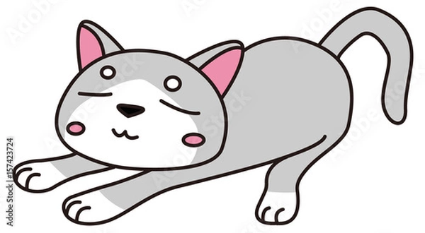 Obraz のびをする猫