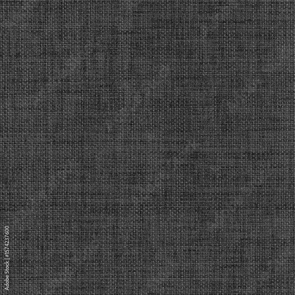 Fototapeta Dark gray linen fabric texture with soft threads and handwoven appearance.