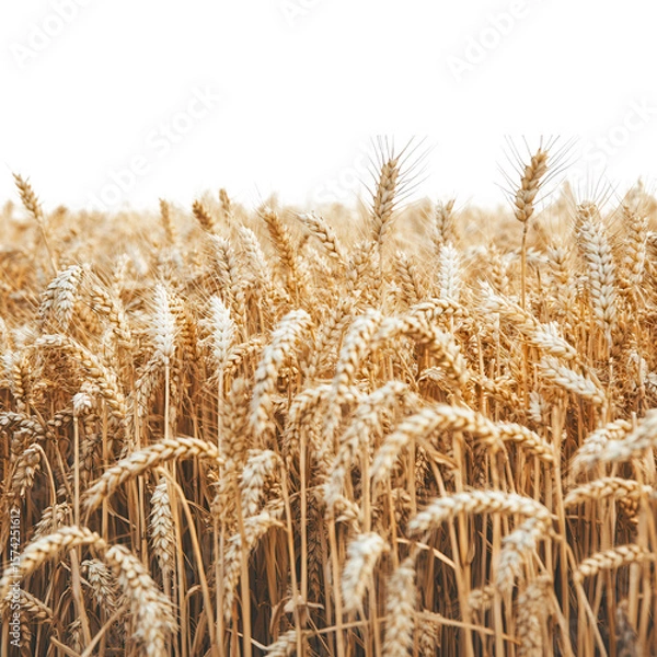 Fototapeta Golden wheat stalks swaying gently field grain