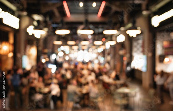 Obraz Defocused restaurant background with copy spcae