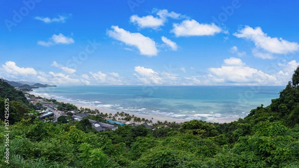 Fototapeta Beautiful landscape, natural view and high angle sea view of Koh Chang, Thailand
