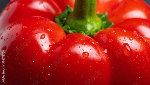 Obraz Close-up of glossy red bell pepper