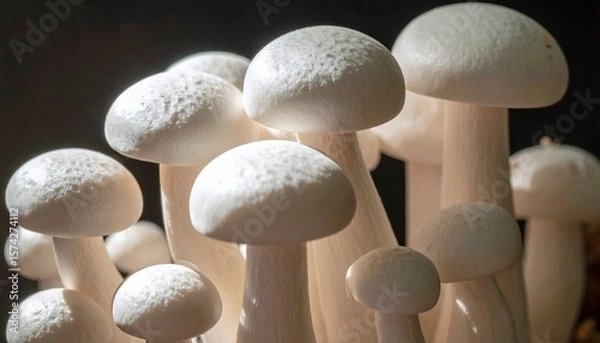 Obraz mushrooms on black background