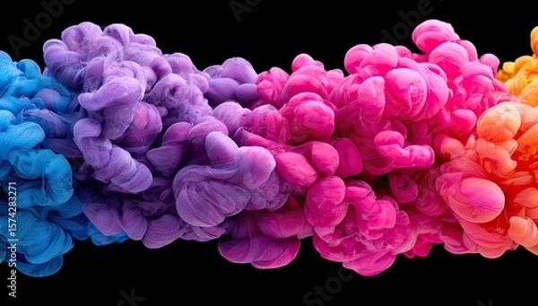 Fototapeta Abstract ink swirls in vibrant hues