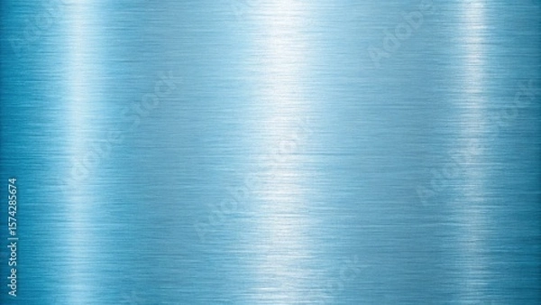 Fototapeta Closeup of a brushed blue metal texture with a gradient of light reflection