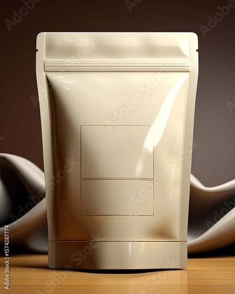 Fototapeta Minimalist Ivory Sheet Mask Packaging Mockup, High-End 3D Render