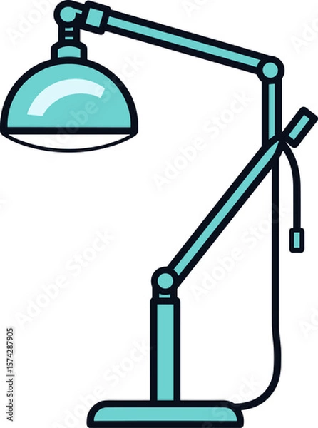 Fototapeta Modern Desk Lamp Illustration, Adjustable Light Fixture Design