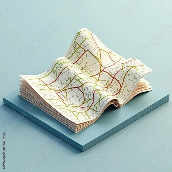 Fototapeta Topographical Map with Highway Arteries and Road Network Design