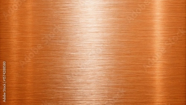 Fototapeta The brushed copper metal background features a smooth, reflective surface with subtle linear patterns