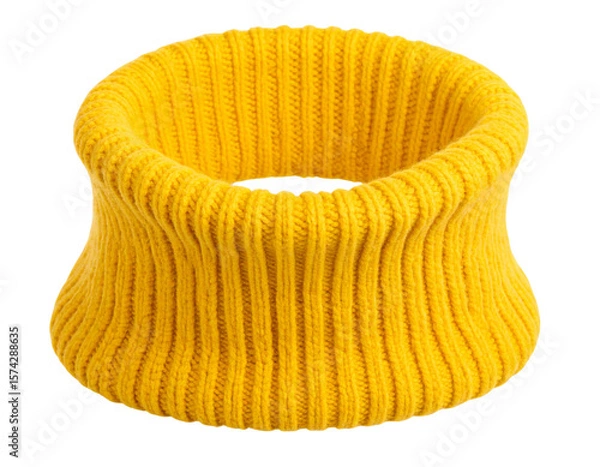 Fototapeta  Yellow Woolen Neck Warmer with Soft Knit Texture, Isolated on Transparent Background PNG