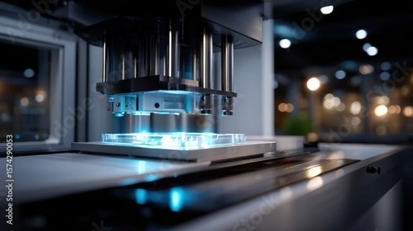 Obraz Automated Precision Machining Process in Modern Factory Setting