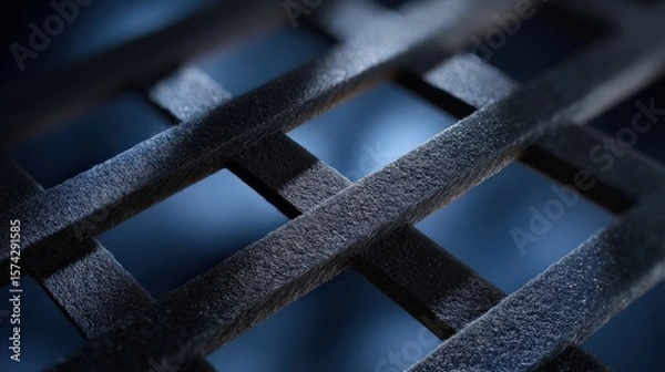 Obraz Dark Blue Metal Grid Texture Background