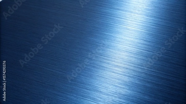 Fototapeta A brushed blue metal background reflects light, creating a sleek and modern surface for various applications