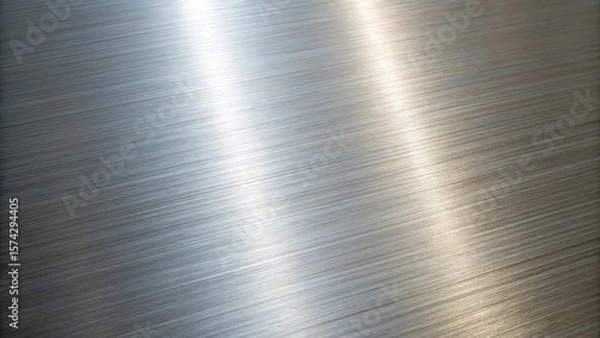 Fototapeta The diagonal brushed metal texture creates a dynamic and modern background with light reflections