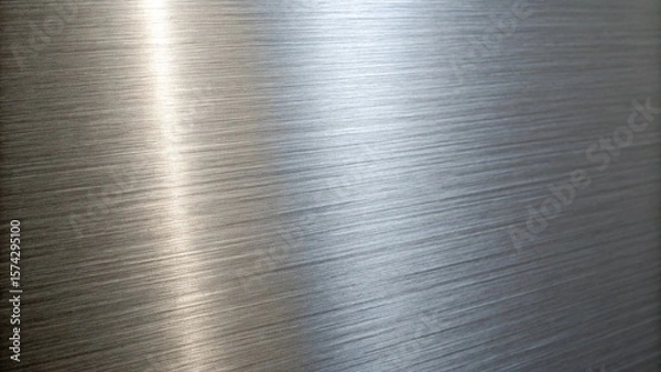 Fototapeta A shiny silver metallic texture with a brushed surface creates a modern and industrial background