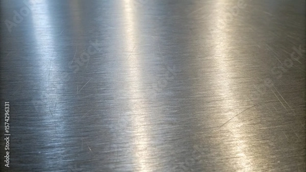 Fototapeta The shiny metal surface reflects light, creating a textured and industrial aesthetic