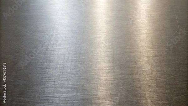 Fototapeta The shiny metal surface reflects light, creating a textured and industrial aesthetic