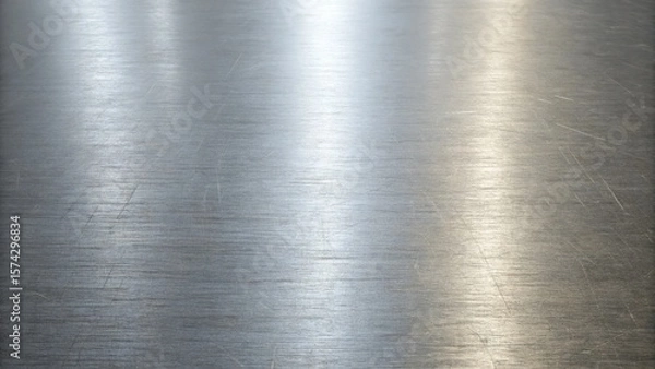 Fototapeta The shiny metal surface reflects light, creating a smooth and industrial background