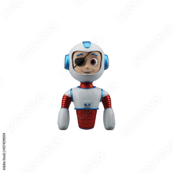 Fototapeta The character is a space explorer with a smooth, stylized design