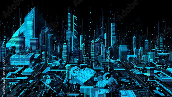 Fototapeta abstract technology background with binary code